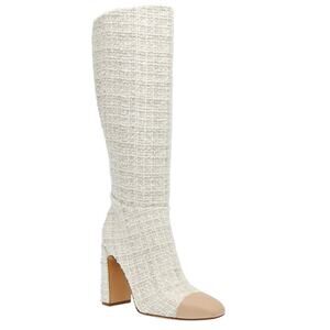 Steve Madden Women's Ally Knee High Boot, NATURAL Tweed Size 7 NEW